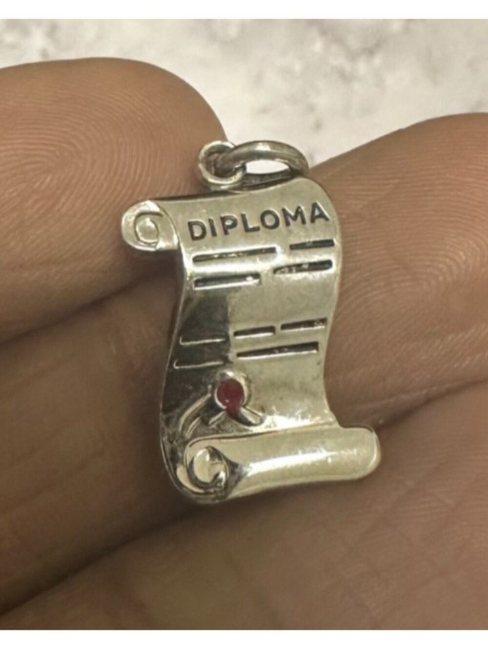 3/$30 Vintage Wells Sterling Silver Diploma Charm Scrolled Graduation